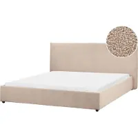 Beliani LAVAUR - Tweepersoonsbed - Taupe - 180 x 200 cm - Bouclé