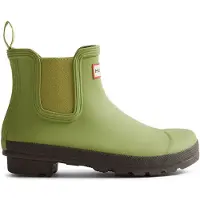 Hunter Regenlaars Women Original Chelsea Green Olive / Chocolate Brown-Schoenmaat 38