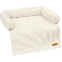 By Cee Cee Origineel Hondendeken Bank – Hondenkleed Bank - Hondenmand - Premium - Volledig Afritsbaar - Ribstof - Beige - 75x90 - Maat S