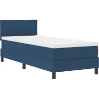 vidaXL Boxspring bed met LED-stripverlichting Blauw 80 x 200 cm Stof