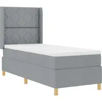 vidaXL Boxspring bed met hoofdeinde Lichtgrijs 80 x 200 cm Stof