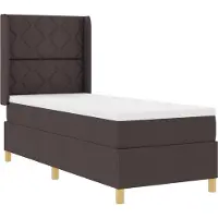 vidaXL Boxspring bed met LED-stripverlichting Bruin 80 x 200 cm Stof
