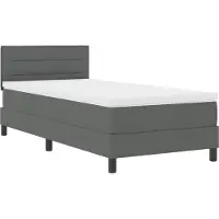vidaXL Boxspring bed met kussen Donkergrijs 80 x 200 cm Stof