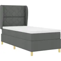 vidaXL Boxspringbed met matras, donkergrijs, 90x190 cm, donkergrijs