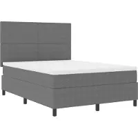 vidaXL LED Box Spring Bed Lichtgrijs en wit 140 x 200 cm Corduroy stof