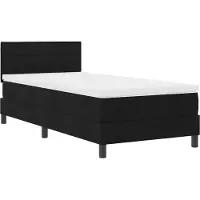 vidaXL Boxspring bed met matras met LED Zwart 100 x 200 cm Stof