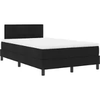 vidaXL Boxspring bed met LED-stripverlichting Zwart 120 x 200 cm Stof
