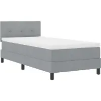 vidaXL Boxspring bed met hoofdeinde Lichtgrijs 90 x 190 cm Stof