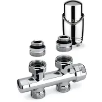 Plieger Onderblok radiator set valvola design recht chroom