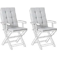 Beliani MAUI PREMIUM - Tuinkussen set 2 stuks - Grijsmelange - Polyester