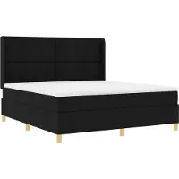 vidaXL Boxspringbed met LED-verlichting, zwart, 180 x 200 cm, gestoffeerd
