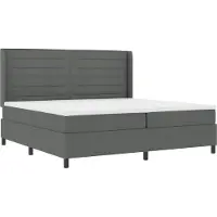 vidaXL LED Box Spring Bed met matras Donkergrijs 200 x 200 cm Stof