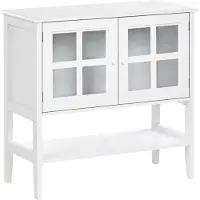 Beliani INLET - Glazen vitrinekast - Wit - MDF