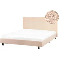 Beliani ALBI - Tweepersoonsbed - Beige - 140 x 200 cm - Bouclé