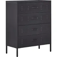 Beliani ENAGO - Commode - Zwart - Staal