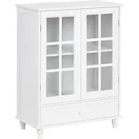 Beliani CARLET - Glazen vitrinekast - Wit - MDF