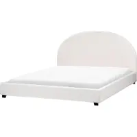 Beliani VAUCLUSE - Tweepersoonsbed - Gebroken wit - 140 x 200 cm - Polyester