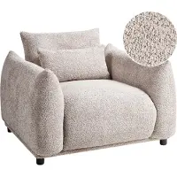 Beliani JAMSA - Fauteuil - Taupe - Bouclé