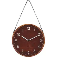 Beliani RENENS - Wandklok - Donkere houtkleur - MDF