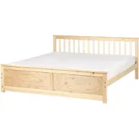 Beliani OLENDON - Tweepersoonsbed - Lichtbruin - 180 x 200 cm - Dennenhout