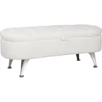 HOMCOM -Sitzbank-Polyester, Metall-114L x 47B x 46,5H cm-Weiß