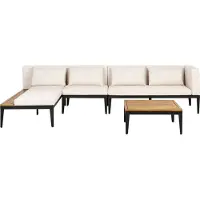 Beliani BRACCIANO - Loungeset 4-zits - Lichtbeige - Gecertificeerd acaciahout