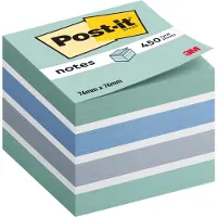 3M Notes Kubus 76 x 76 mm Pastelblauw 450 Vellen