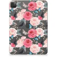 B2Ctelecom iPad Pro 11 (2024) Siliconen Hoesje Butterfly Roses