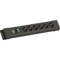 Bachmann CONNECTUS 6xCEE7/3, 1xschakelaar 2,0 m CEE7/7 zwart