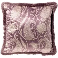 Dutch decor RAVIE - kussenhoes 45x45 cm - paisley - fringe - Dusky Orchid - paars - met rits - zonder binnenkussen