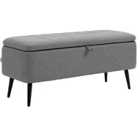 HOMCOM -Sitzbank-Polyester, Stahl-102L x 40B x 44H cm-Grau