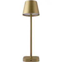 FlinQ Tafellamp Lume - Tafellamp Oplaadbaar - Tafellamp slaapkamer - Oplaadbaar - Dimbaar met geheugenstand - 3 lichtstanden - 38cm - Goud