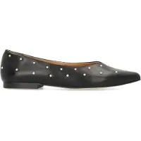 Manfield Zwarte leren loafers met studs | Maat 40