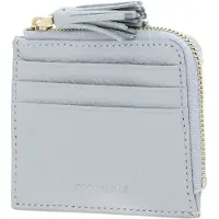 Coccinelle Leren kaarthoes Tassel Credit Card Holder Snow Lichtgrijs
