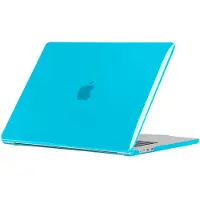 Mobigear Laptophoes geschikt voor Apple MacBook Air 13 Inch (2022-2026) Hoes Hardshell Laptopcover MacBook Case | Cream Matte Sparkling - Blauw - Model A2681 / A3113 / A3240 / A3449