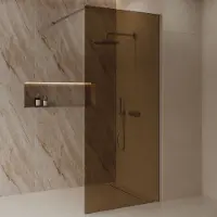 Best design Dalis inloopdouche 120cm RVS met amber glas