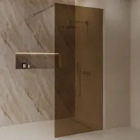 Best design Dalis inloopdouche 90cm chroom met amber glas