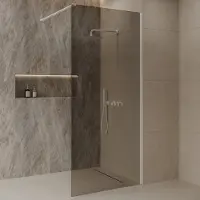 Best design Dalis inloopdouche 80cm wit met mokka glas