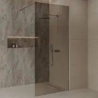 Best design Dalis inloopdouche 80cm RVS met mokka glas