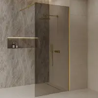 Best design Dalis inloopdouche 100cm geborsteld messing met mokka glas