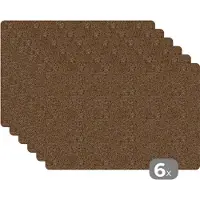 KitchenYeah Placemat - Placemats kunststof - Graniet - Steen - Patroon - 45x30 cm - 6 stuks - Hittebestendig - Anti-Slip - Onderlegger - Afneembaar