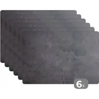 KitchenYeah Placemats - Beton print - Grijs - Industrieel - Onderleggers placemat - Placemat - Onderlegger - 6 stuks - 45x30 cm - Tafel accesoires decoratie