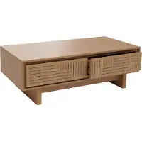 MCW Salontafel -O33, salontafel woonkamer bijzettafel, 2 lades 2 vakken, melamine 40x120x60cm ~ elme naturel