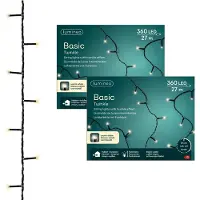 Lumineo kerstverlichting - 2x - 360 led lampjes - warm wit - 27 m - lichtsnoer - kerstlampjes