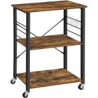 Vasagle Oprolbaar keukenrek industrieel design, Vintagebruin + zwart