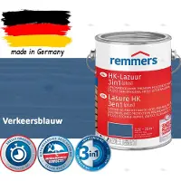 Remmers HK Lazuur 3-in-1 [plus] Verkeersblauw - Premium Houtbeits voor Buiten | Transparant, Sneldrogend, Oplosmiddelarm | 2,5Liter