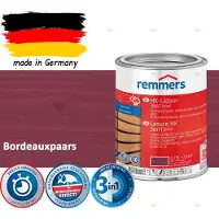 Remmers HK Lazuur 3-in-1 [plus] Bordeauxpaars - Premium Houtbeits voor Buiten | Transparant, Sneldrogend, Oplosmiddelarm | 0,75Liter
