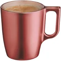 Luminarc Koffiemokken Monaco - 1x stuks - Hard Glas - koper - 250 ml - 9 cm - Flashy metallic finish