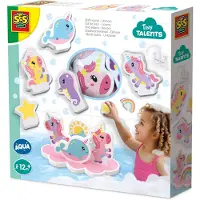 SES Creative Tiny Talents Bad Eiland - Unicorn met 8 Foamfiguren - Vanaf 1 Jaar - Badspeelgoed - Motorische Ontwikkeling - Schoencadeautjes Sinterklaas