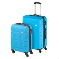 Princess Traveller Singapore - Kofferset 2-delig - Clear Blue - ABS - Handbagage koffer 34L met grote Reiskoffer 84L
